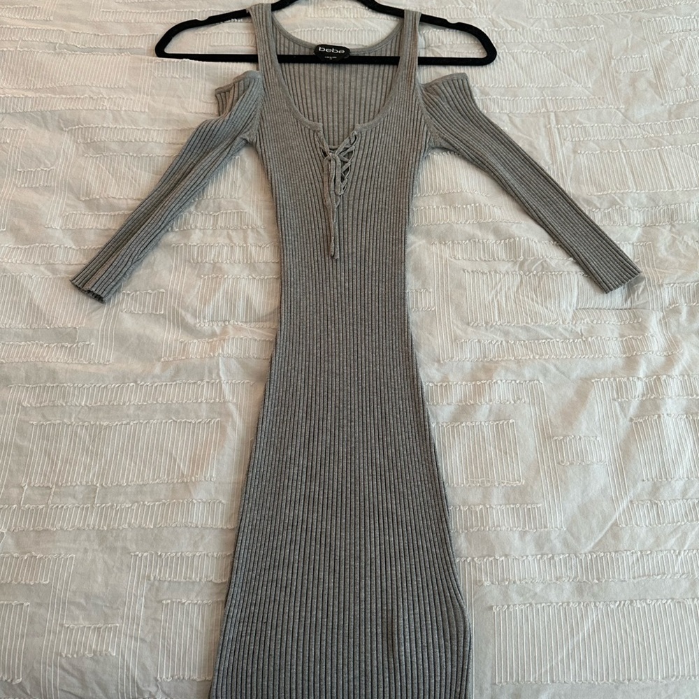 Bebe shoulder cut out dress